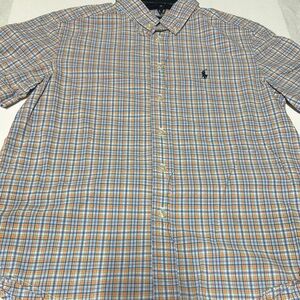 Ralph Lauren Casual Button Down Shirt in Blue and Orange